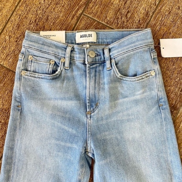 Agolde Sophie Mid Rise Skinny Ankle Jeans In Facet Size 23 - Picture 3 of 11